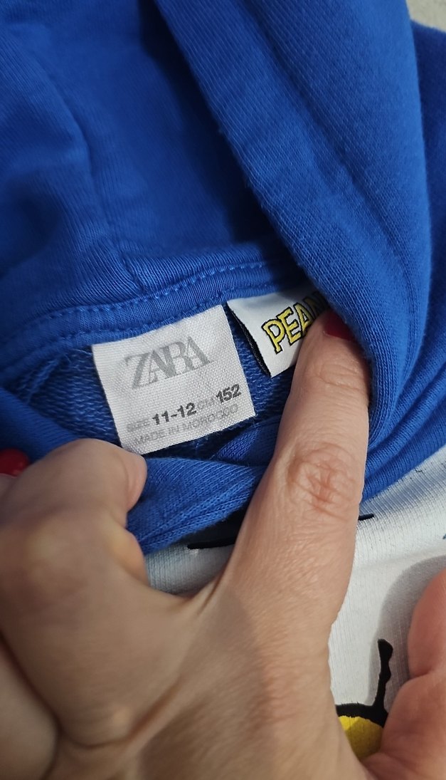 Snoopy Baskılı Mavi Kapüşonlu Sweatshirt - Görsel 3