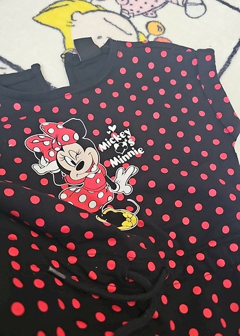 Kız Çocuk Renkli Puantiyeli Mini Elbise - Görsel 3