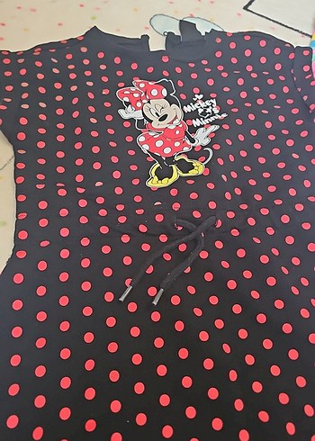 Kız Çocuk Renkli Puantiyeli Mini Elbise - Görsel 2