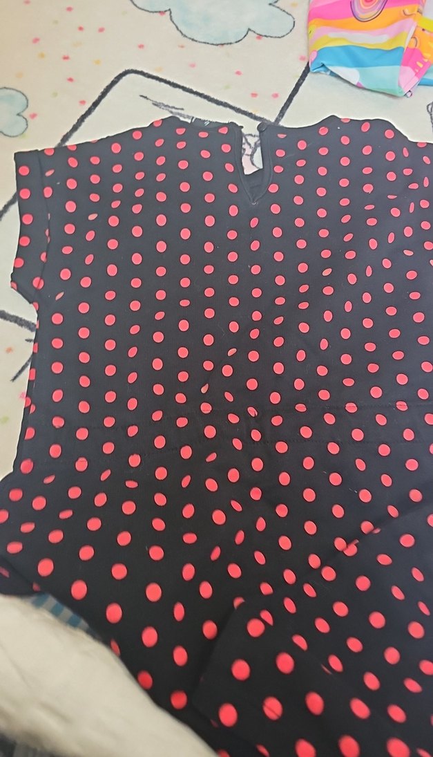 Kız Çocuk Renkli Puantiyeli Mini Elbise - Görsel 5