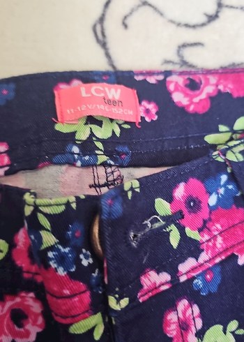 Çiçek Desenli çocuk Bohem Kumaş Pantolon - Görsel 3