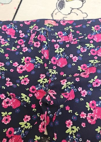 Çiçek Desenli çocuk Bohem Kumaş Pantolon - Görsel 2