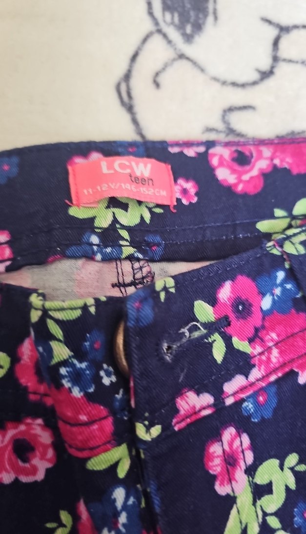 Çiçek Desenli çocuk Bohem Kumaş Pantolon - Görsel 3