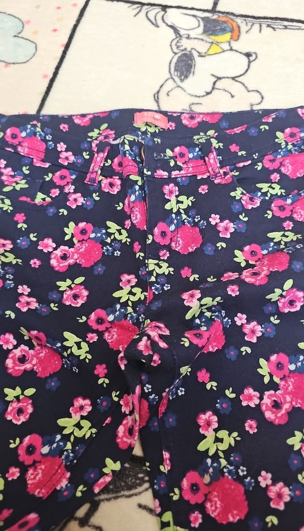 Çiçek Desenli çocuk Bohem Kumaş Pantolon - Görsel 2