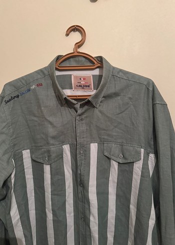 Gri Uzun Kollu Erkek Keten Gömlek - Görsel 2