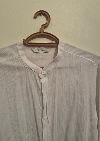 Erkek Beyaz Keten Uzun Kollu Gömlek - Görsel 2