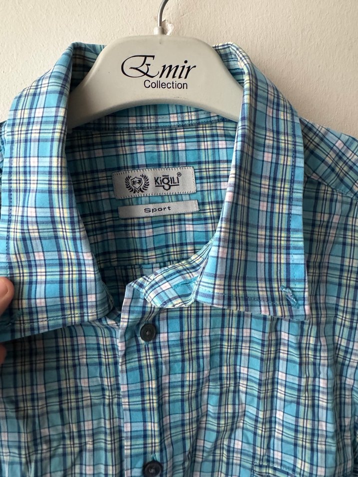 Kiğili erkek ekoseli gömlek - Görsel 2