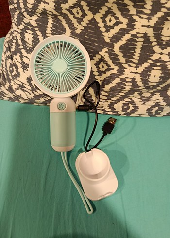USB Şarjlı Turkuaz Mini El Vantilatörü