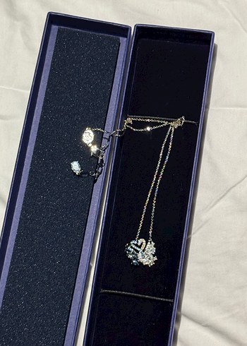 Swarovski kuğu çift kolye - Görsel 4