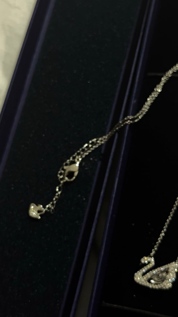 Swarovski kuğu kolye beyaz - Görsel 4