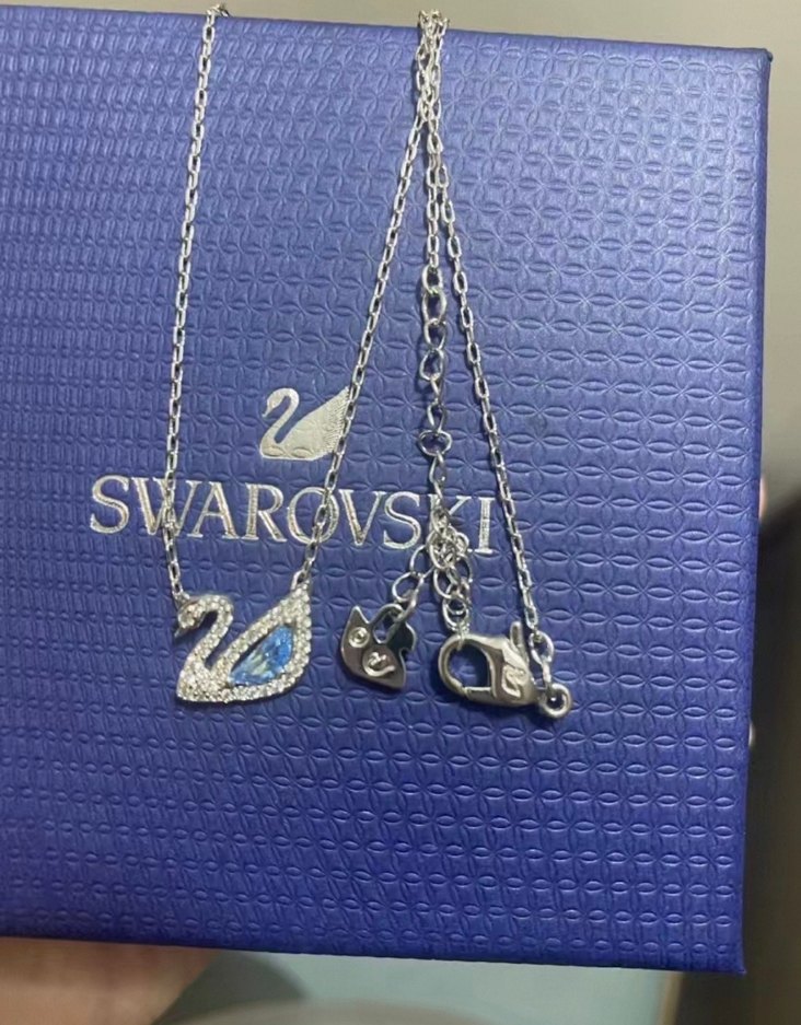 Swarovski Mavi  Kuğu Kolye - Görsel 3