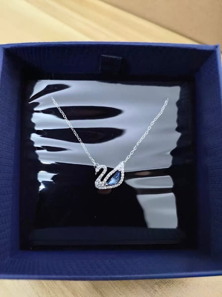 Swarovski Mavi  Kuğu Kolye - Görsel 2