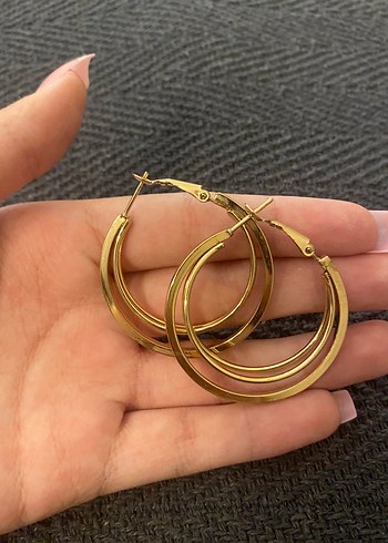 Accessorize Gold Renkli Halka Küpeler