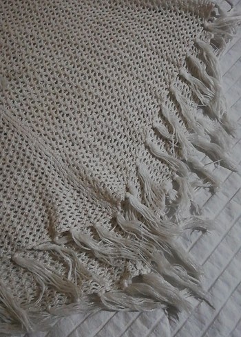 Bej Bohem Örgü Pelerin - Görsel 3