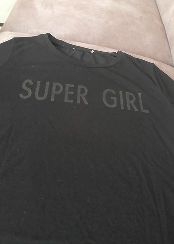 Kız Siyah Baskılı Kısa Kollu Tişört - Görsel 3