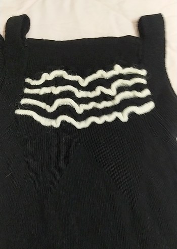 Siyah Zebra Desenli Fırfırlı Bolero - Görsel 5