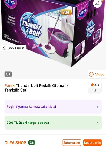 Diğer PAREX Mor Kova ve Paspas Seti