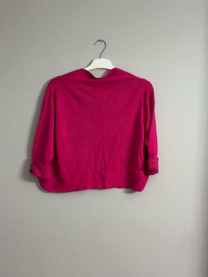 Kız Çocuk Pembe Düğmeli Bolero - Görsel 2