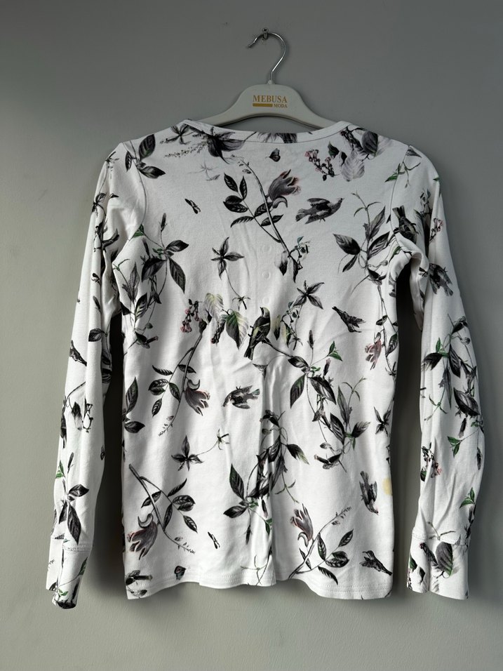 Desenli Pamuklu Kadın Uzun Kollu Bluz - Görsel 3