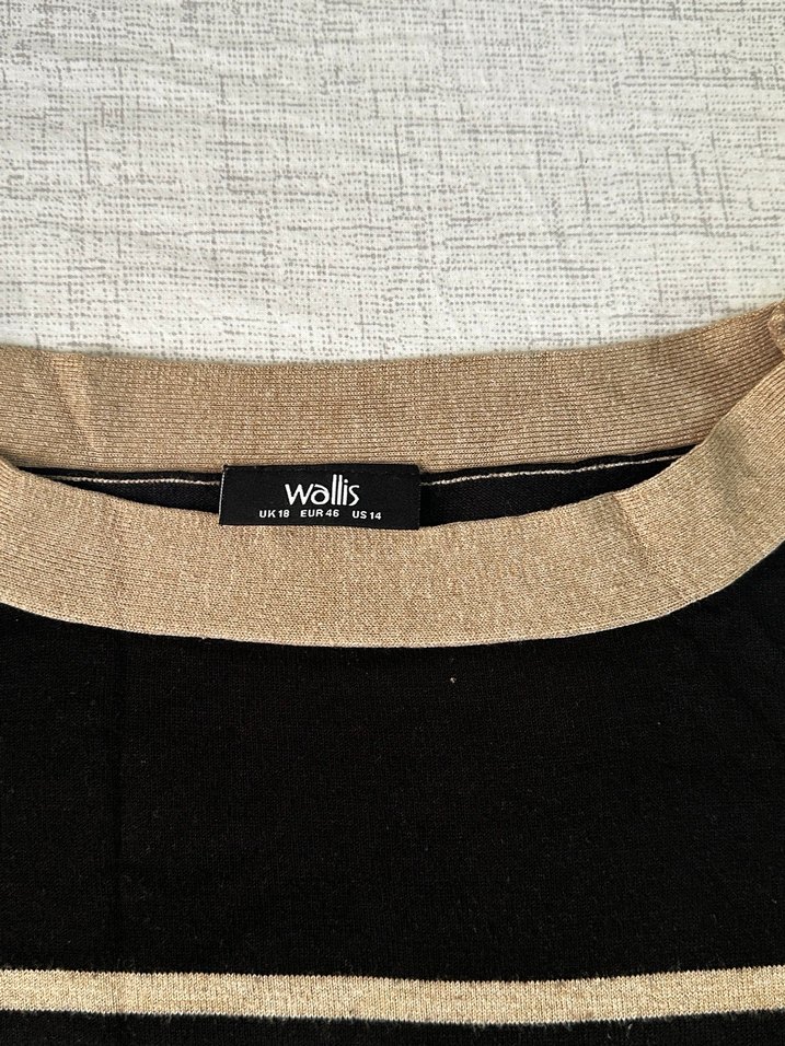 Siyah Çizgili Örgü Kadın Kazak - Görsel 5