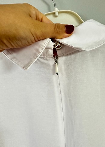 Beyaz Uzun Kollu Salaş bluz Gömlek - Görsel 8