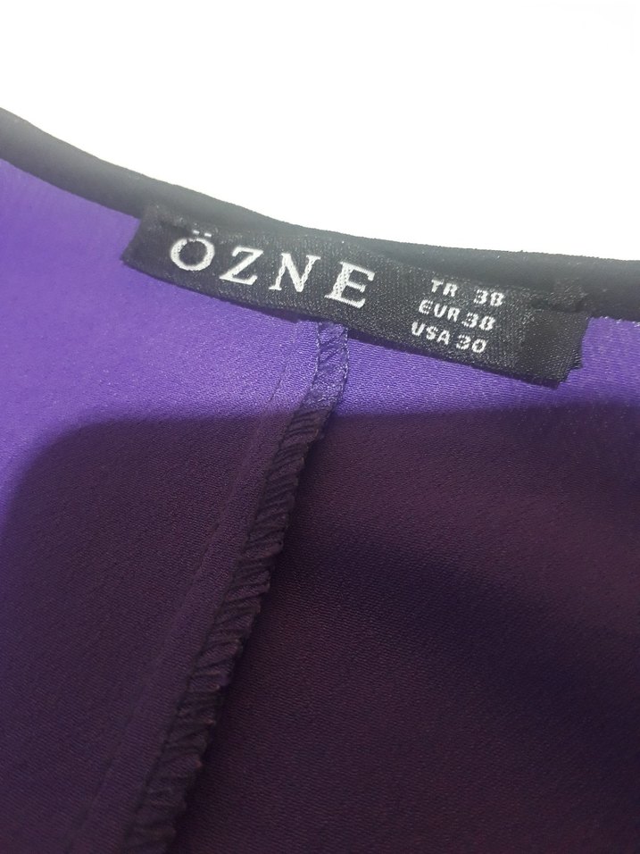 Mor Midi Uzun Kollu Fırfırlı Tunik - Görsel 3