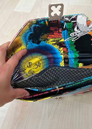 Renkli Baskılı Kadın Portföy Çanta - Görsel 2