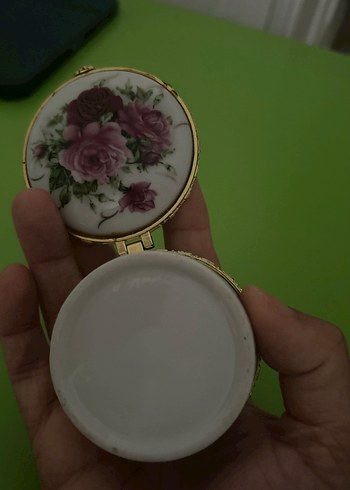 Bordo Çiçek Desenli Vintage takı kutusu - Görsel 3