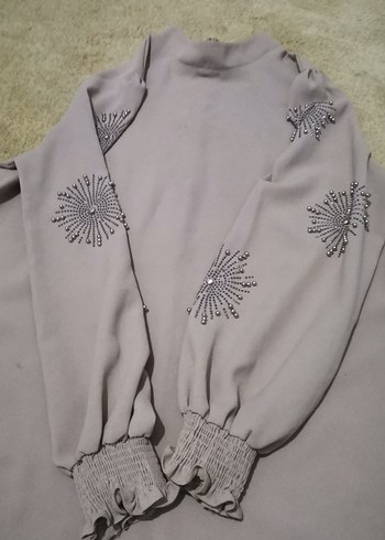 Bej Gri Uzun Salaş Kadın Tunik - Görsel 2