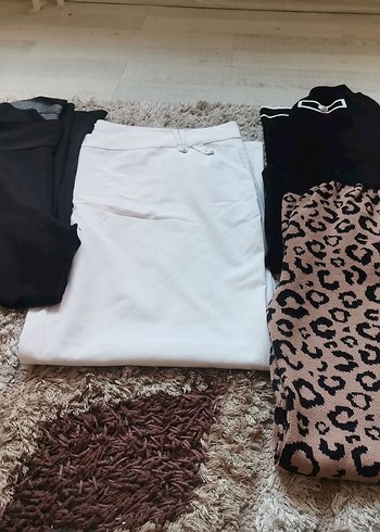 Beyaz Rahat Kesim Kadın Kumaş Pantolon