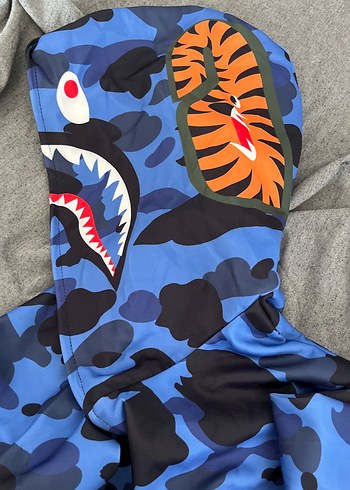 Standart Beden Beden Kapüşonlu Mavi Kamuflaj Erkek/kadın bape