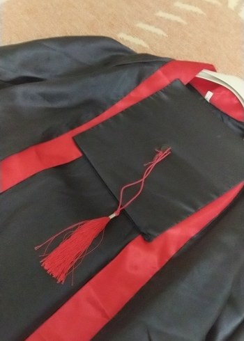 Kırmızı Drapeli Kadın Mezuniyet Elbisesi - Görsel 2