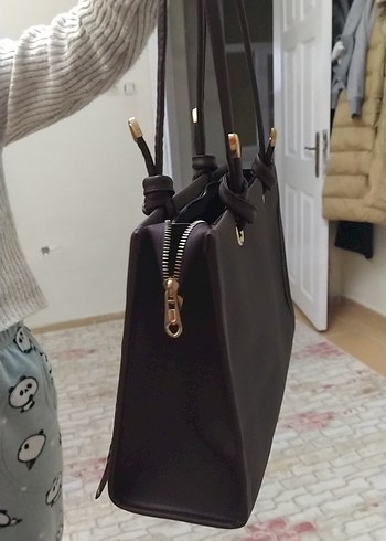 Kahverengi Deri Kadın El Çantası - Görsel 3