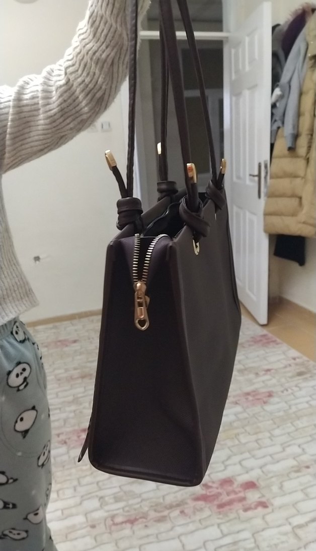 Kahverengi Deri Kadın El Çantası - Görsel 3