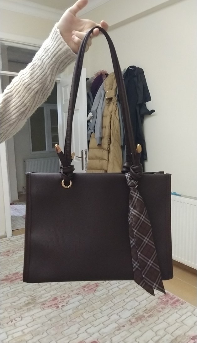 Kahverengi Deri Kadın El Çantası - Görsel 2