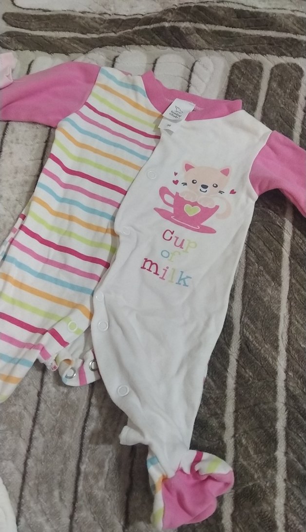 Uzun Kollu, Baskılı, Örgü Bebek Body - Görsel 2