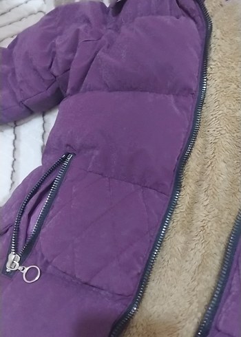 Mor Kürklü Kadın Kışlık Mont - Görsel 2