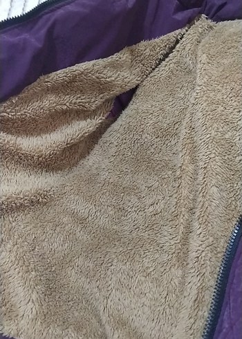 Mor Kürklü Kadın Kışlık Mont - Görsel 3