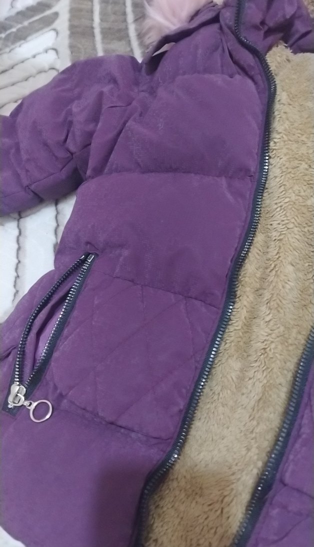 Mor Kürklü Kadın Kışlık Mont - Görsel 2