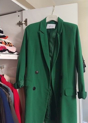 Düğmeli Yeşil Kadın Blazer