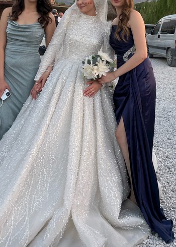 Kadın Lacivert Straplez Uzun Abiye Elbise - Görsel 4