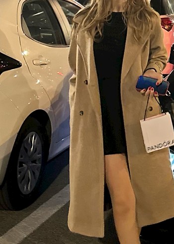 Çift Düğmeli Bej Kaban - Görsel 7