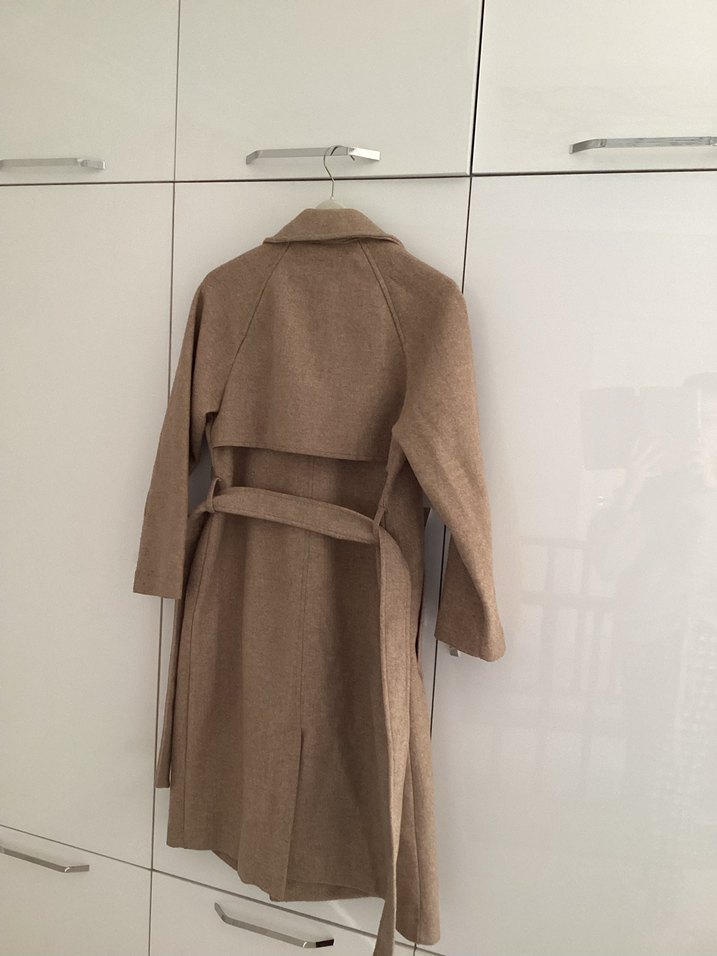 Çift Düğmeli Bej Kaban - Görsel 4