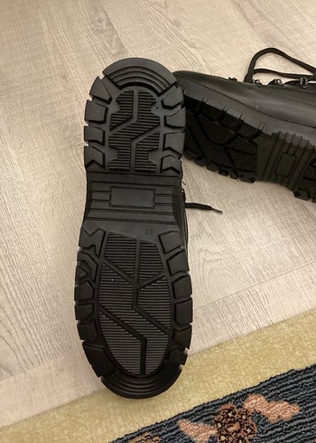 Siyah Goth Erkek Botları, Tokalı, Kauçuk 42 numara - Görsel 5