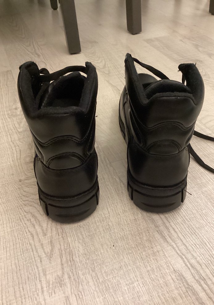 Siyah Goth Erkek Botları, Tokalı, Kauçuk 42 numara - Görsel 4