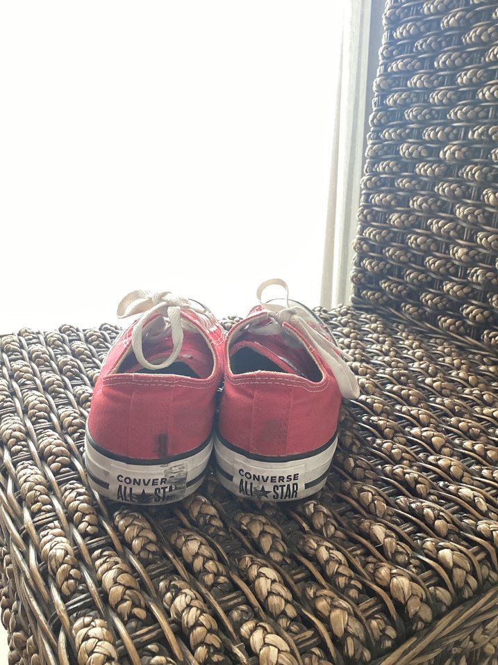 Kadın Kırmızı Düz Taban Converse Spor Ayakkabı Orijinal Üründür - Görsel 4