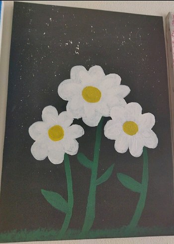 akrilik boya ile yapılmış 3lü Tuval çizimleri - Görsel 3