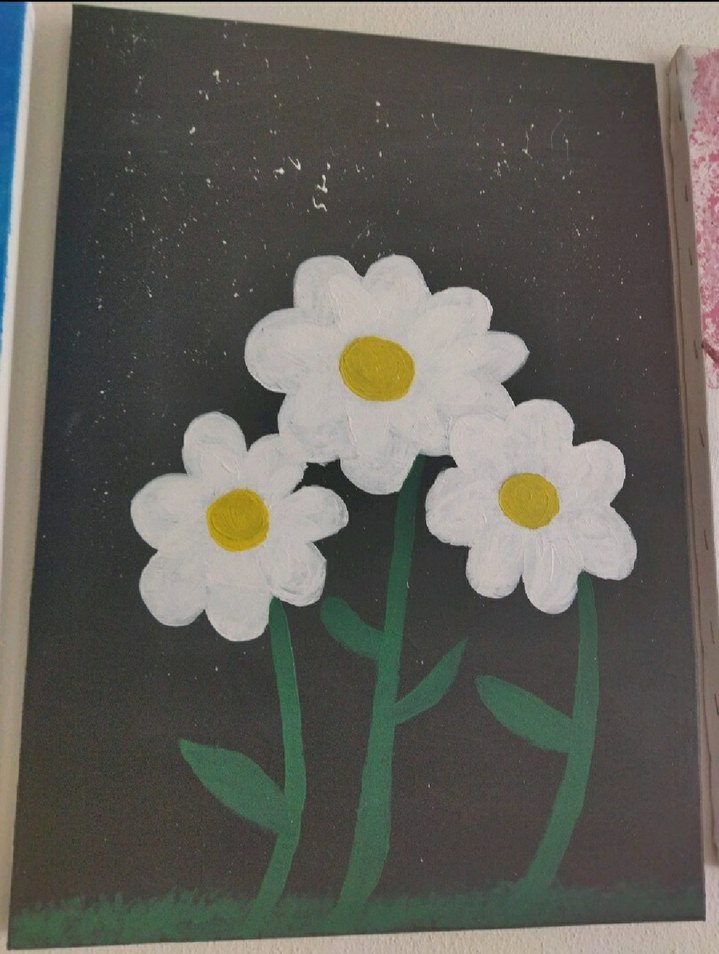 akrilik boya ile yapılmış 3lü Tuval çizimleri - Görsel 3