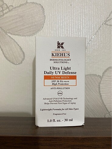 Kiehls ultra light daily uv defense gunes kremi