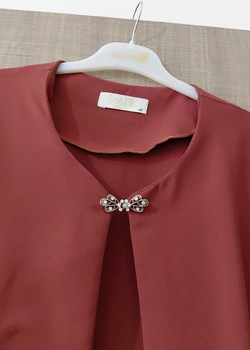 Bordo Uzun Hamile Kabanı - Görsel 2